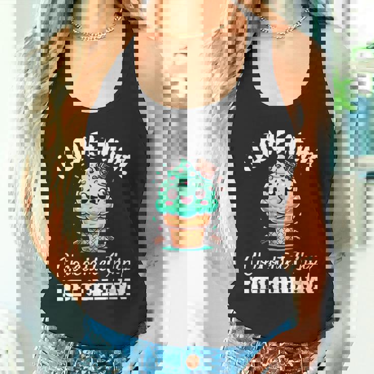 キュート アイラブミント チョコチップス アイスクリーム好き 夏 パーティー タンクトップ