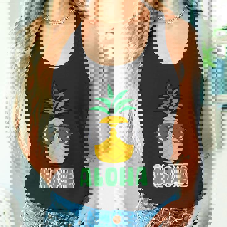 キュートなアロハパイナップルサングラス ハワイアンティキ タンクトップ