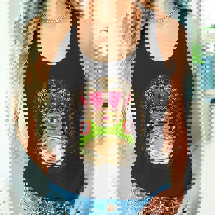 キングクイーン カエル ヒキガエル プリンセス 両生類 動物 カエル好き タンクトップ