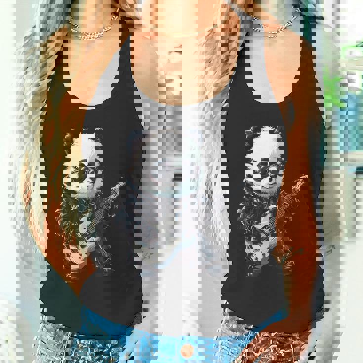 ギター ロック音楽を備えたヘビー ロック メタル パンダ タンクトップ