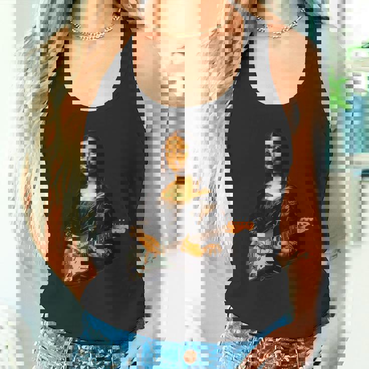 ギター 面白tシャツ モナリザ おもしろ ギタリスト 服 音楽 メンズ キッズ ネタ 服 軽音 楽器 エレキ タンクトップ