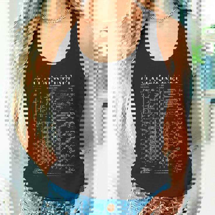 クラリネット ヴィンテージ 特許 クラリネット主義者 図面プリント タンクトップ