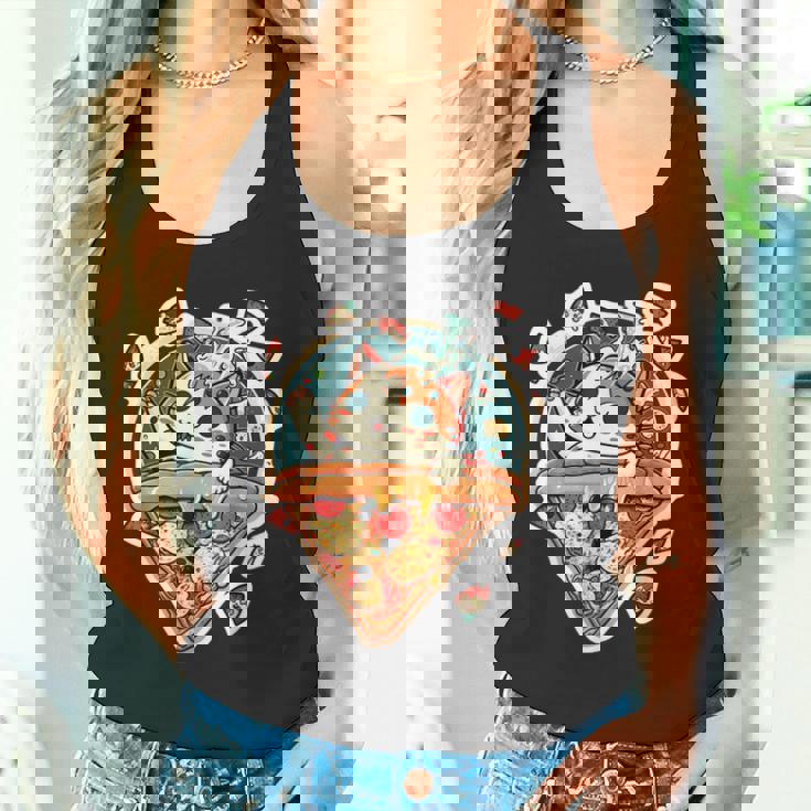 クレイジー ペパロニ ピザ キャット カルツォーネ トラ猫 ファーストフードの子猫 タンクトップ