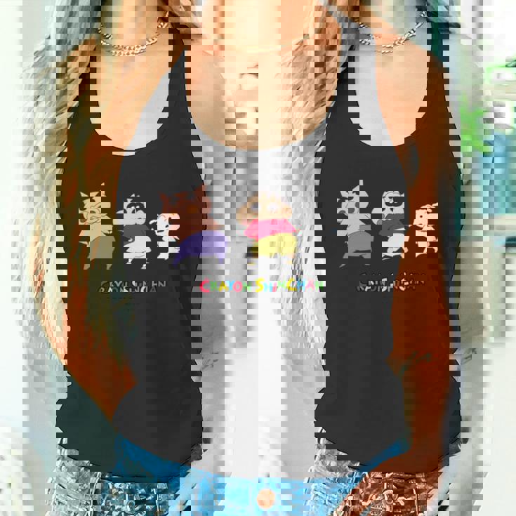 クレヨンしんちゃん 振り向き「ぶりぶり＆しんちゃん＆シロ」 長袖tシャツ タンクトップ