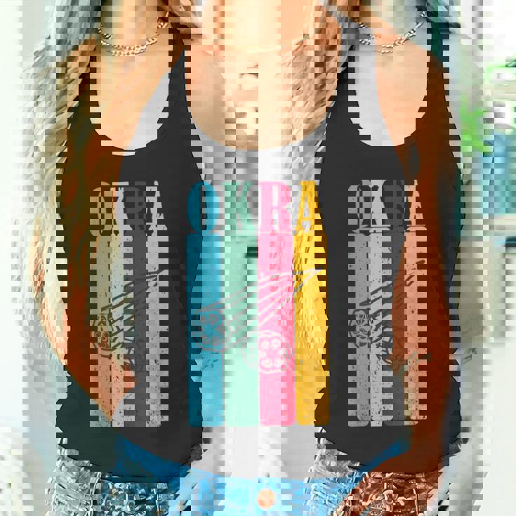 クール レトロ オクラ 70年代 80年代 90年代 オクラ Lovres 面白い ヴィンテージ オクラ タンクトップ