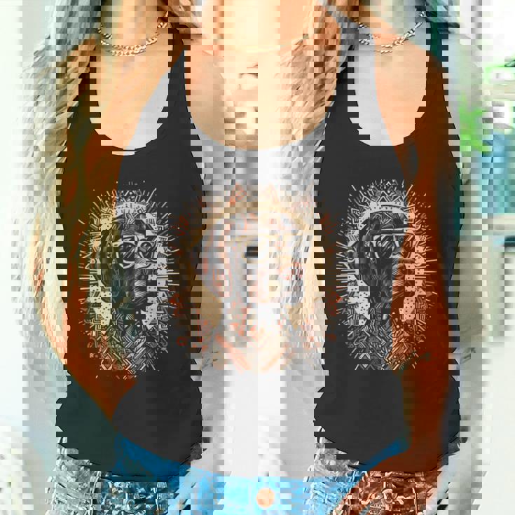 クールなジャーマンショートヘアポインタードッグトライバルアートスタイル タンクトップ