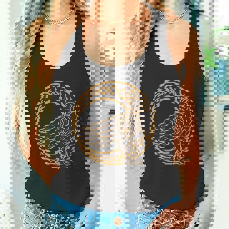 ケルトの月と部族のカラス ウィッカ オカルトシンボル タンクトップ