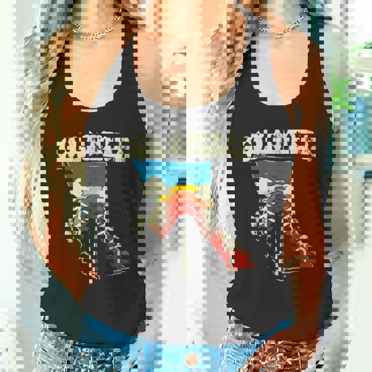 コロンビア ビンテージ コロンビアン カントリー レインボー レトロ 70年代地図 タンクトップ