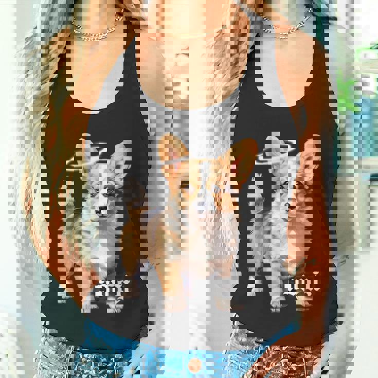 コーギー 天使 子犬 水彩 タンクトップ