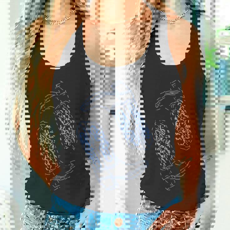 コースタル カウガール ブルー カウボーイブーツ コケット ウエスタン タンクトップ