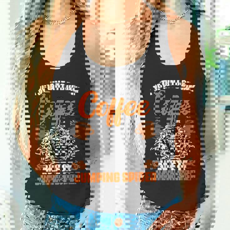 コーヒーを飲んで、面白いハエトリグモを撫でたいだけ タンクトップ