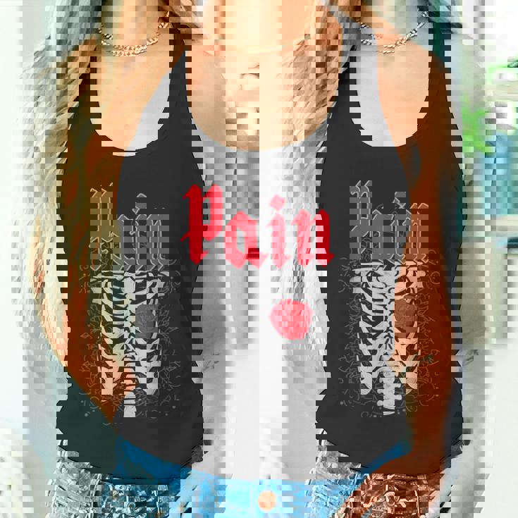 ゴシックスカルとバラ タンクトップ