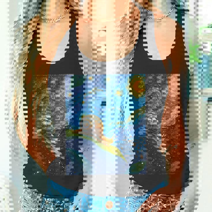 ゴッホの星空の夜のカタツムリスローモーバー動物愛好家 タンクトップ