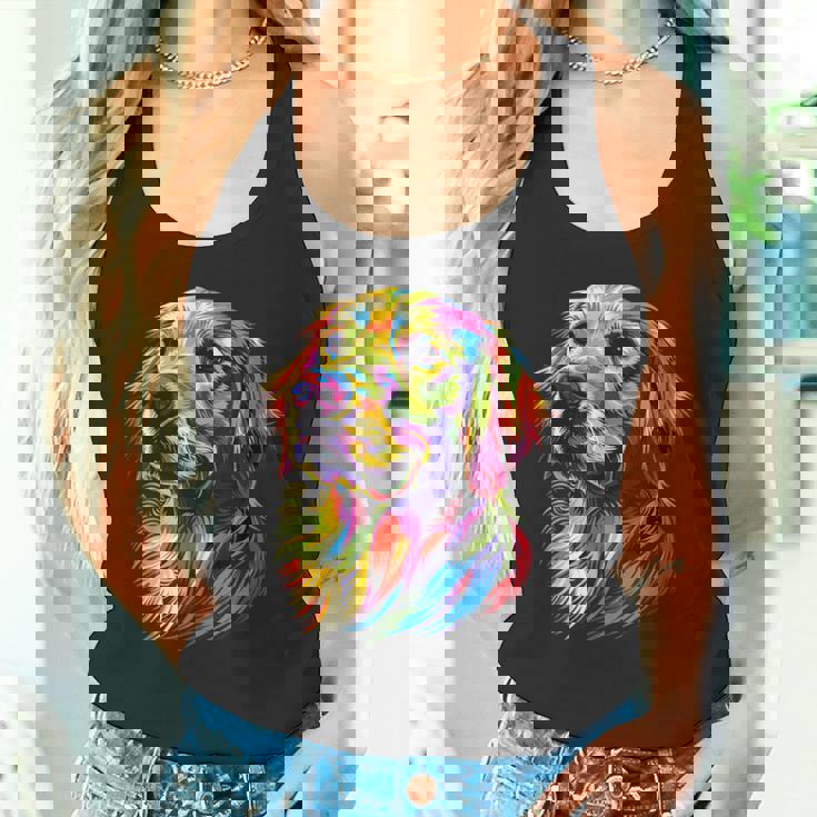 ゴールデン・レトリーバー 犬 カラフル ポップアート 犬好き タンクトップ