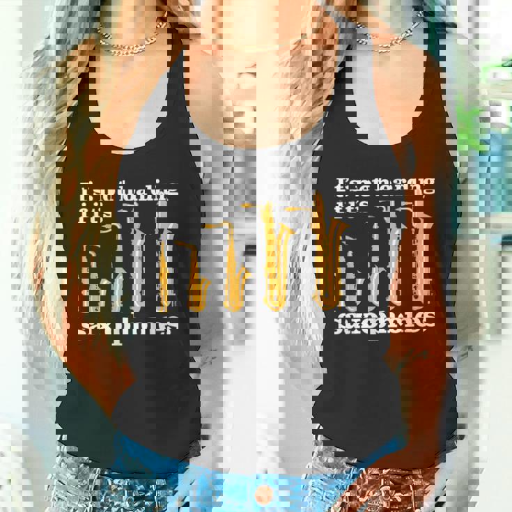 サックス奏者のための面白いサックスミームまたはサックスジョーク 「Axophone Joke 」 タンクトップ