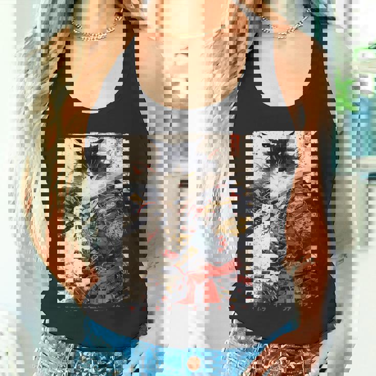 サムライ 猫戦士 浮世 墨絵 猫 サムライ タンクトップ