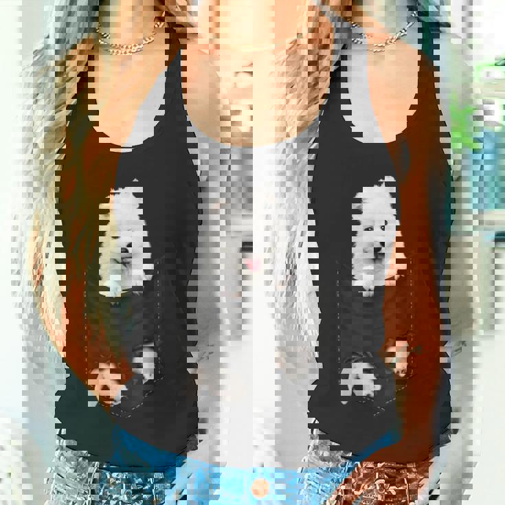 サモエド犬愛好家のためのポケットの中の面白いサモエド タンクトップ