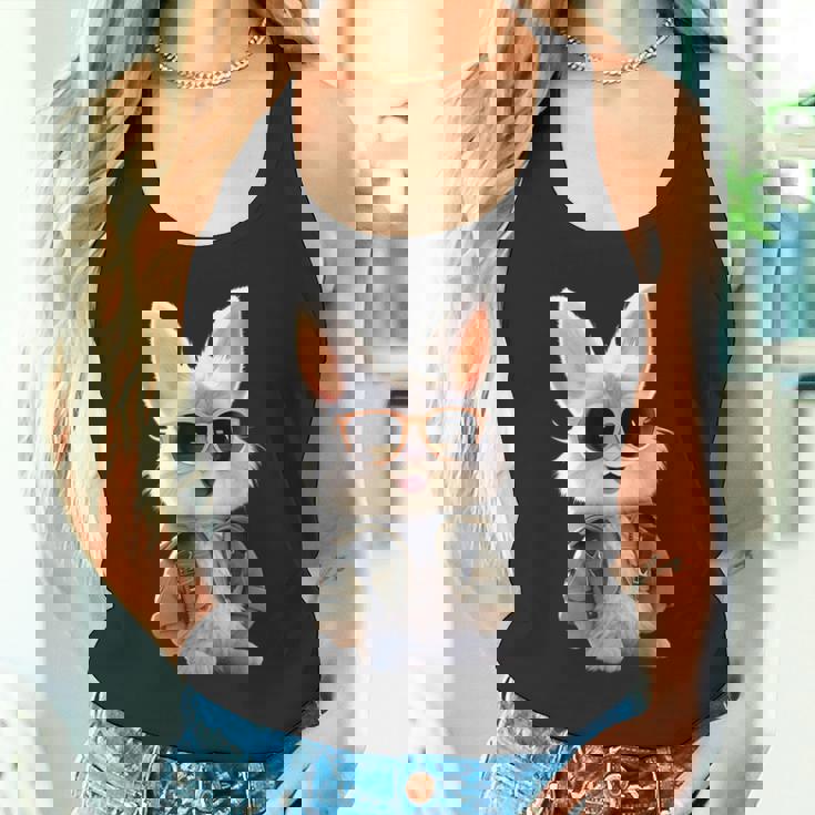 サングラスをかけたうさぎ 茶色のうさぎ かわいいうさぎ タンクトップ