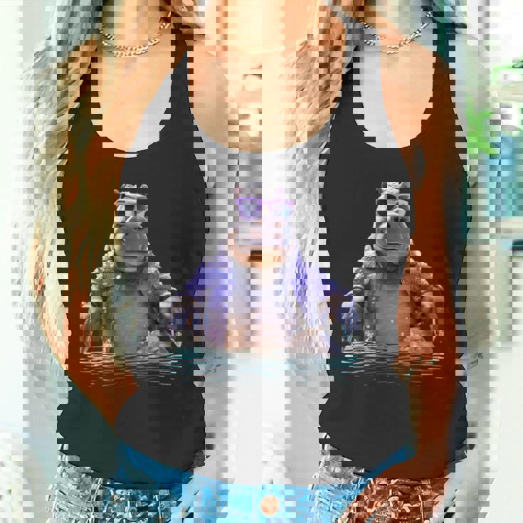 サングラスをかけたカバ カバ かわいいカバ タンクトップ