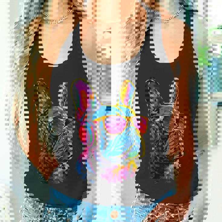 サングラスをかけたフレンチ・ブルドッグ ブルドッグ・マスティフ タンクトップ