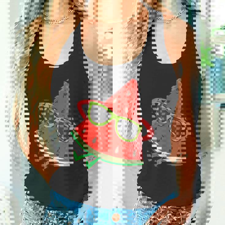 サングラス面白いスイカとスイカの夏のメロン タンクトップ