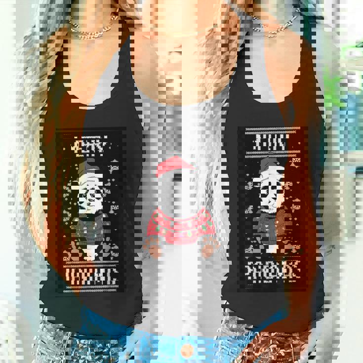 サンタ帽子付きパンダ 醜いクリスマス X-Mas タンクトップ