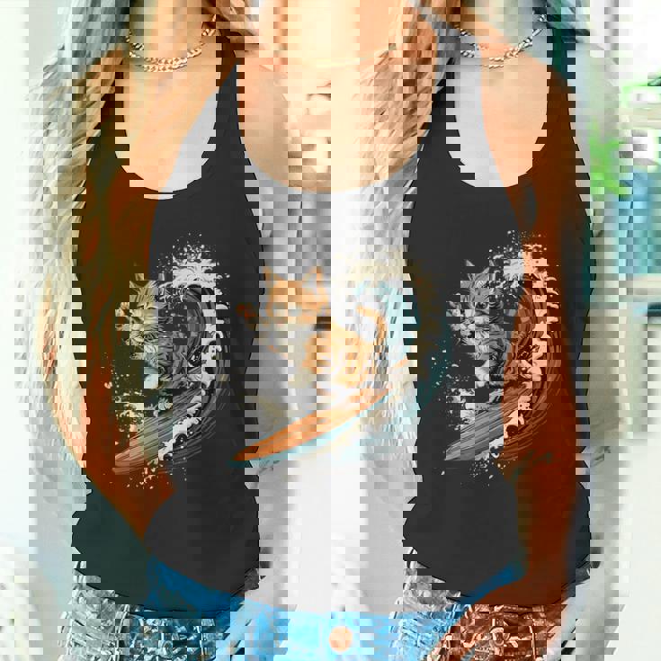 サーファー猫 サーフィン タンクトップ