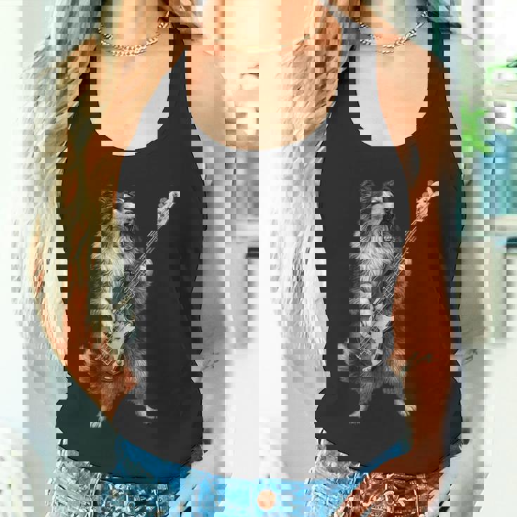 シェットランド・シープドッグ ベース・ギター ロックミュージック 犬好き タンクトップ