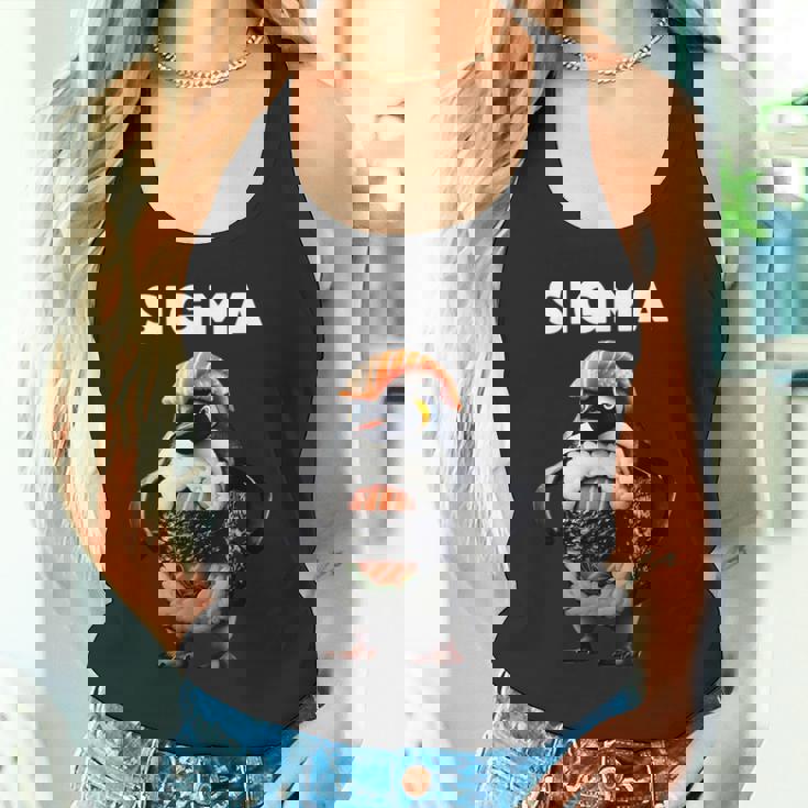 シグマ イタリアン ブレイン ミーム ペンギン 寿司 サーモン ユース キッズ タンクトップ