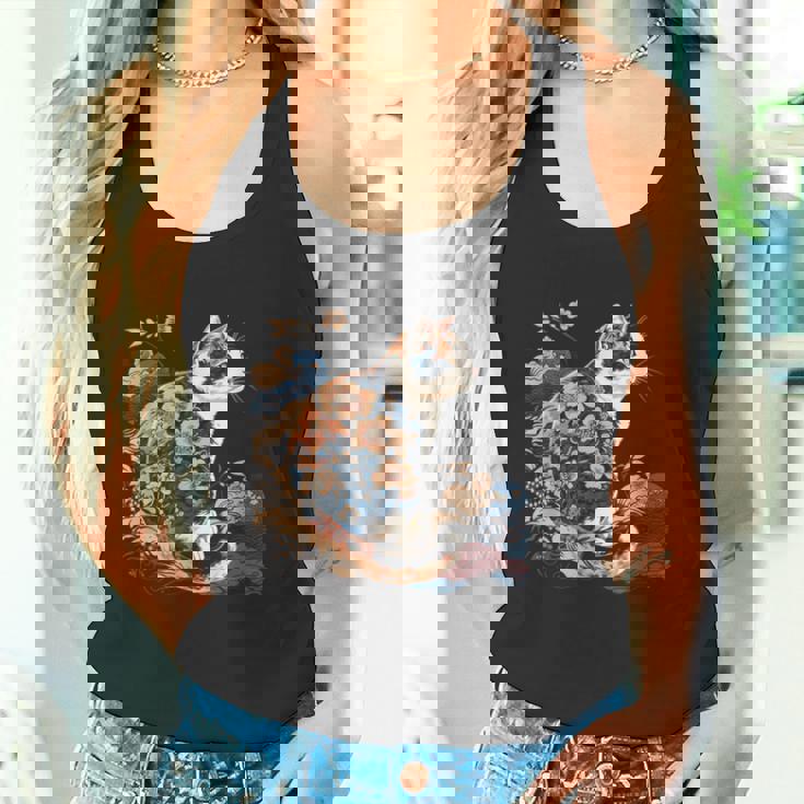 シュールレアリズム 日本画 三毛猫 タンクトップ