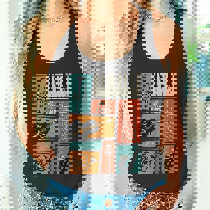 ジャズ音楽-レトロヴィンテージピアノジャズ タンクトップ