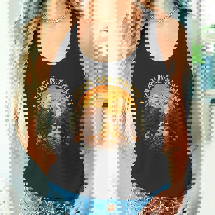 ジャッキーとシャドウ ハクトウワシビンテージ野生動物 自然 タンクトップ