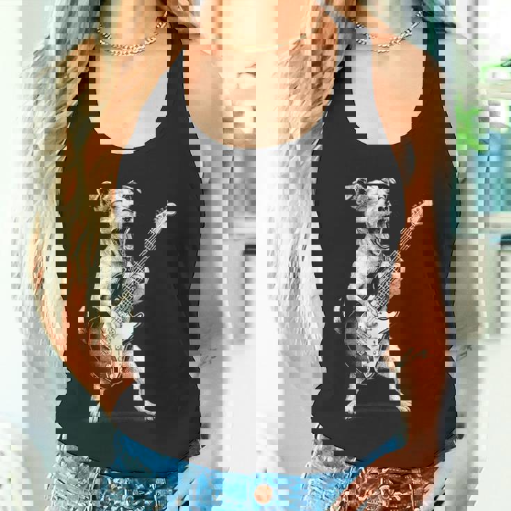 ジャック・ラッセル・テリア ギターを弾く ロックミュージック 犬好き タンクトップ