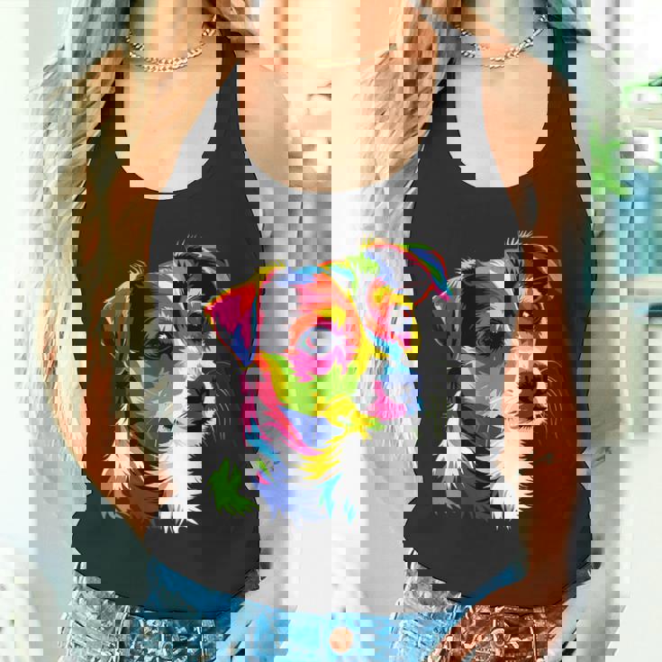 ジャック・ラッセル・テリア ブライトカラー ポップアート 愛犬家 タンクトップ