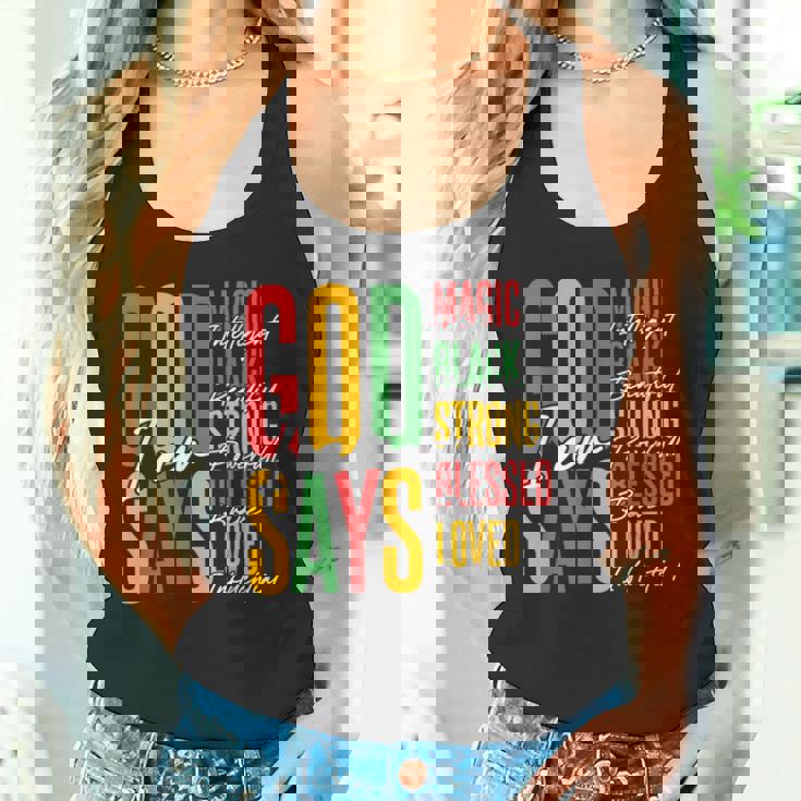 ジューンティーンス・ブラック・ガール・クリスチャン・ゴッドは私が強く祝福されていると言う タンクトップ