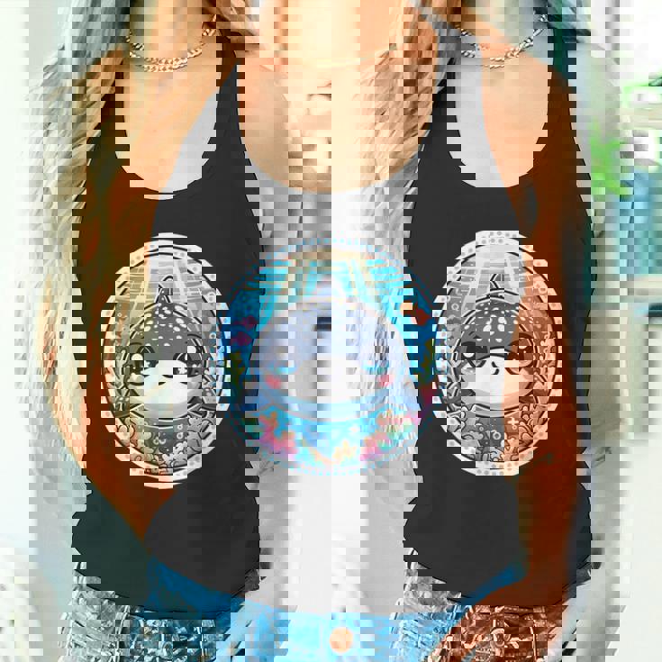 ジンベイザメ、ジンベエザメのアニメ、カワイイ・ジンベエザメ タンクトップ