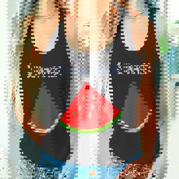 スイカ 1ピース・夏【 サマータイム 】リゾート・夏 大好き／面白 イラスト タンクトップ