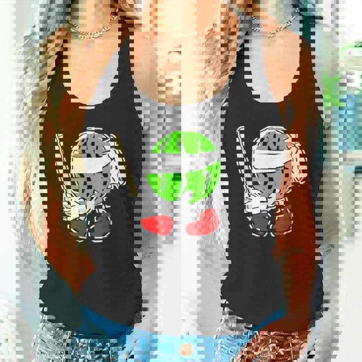 スイカ割り・夏 西瓜わり（すいかくん）【サマータイム】リゾート・夏 大好き／面白 イラスト タンクトップ