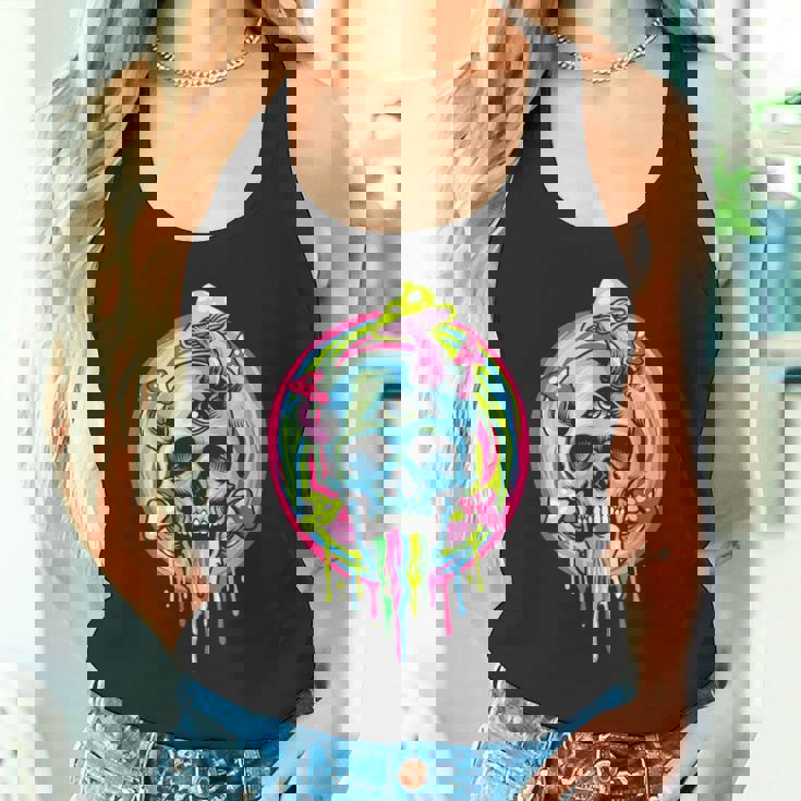 スカルマッシュルーム スケルトン グラフィック ゴス メンズ レディース タンクトップ