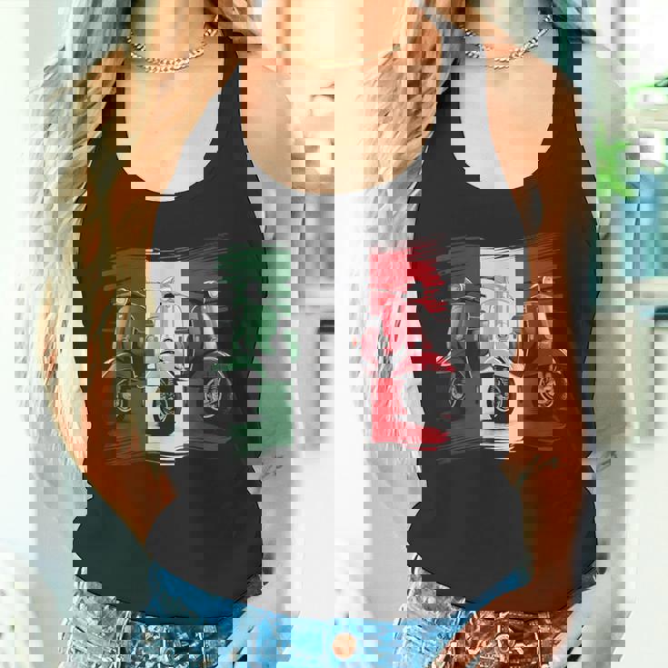 スクーター バイク バイク スクート イタリア国旗 原付スクーター タンクトップ