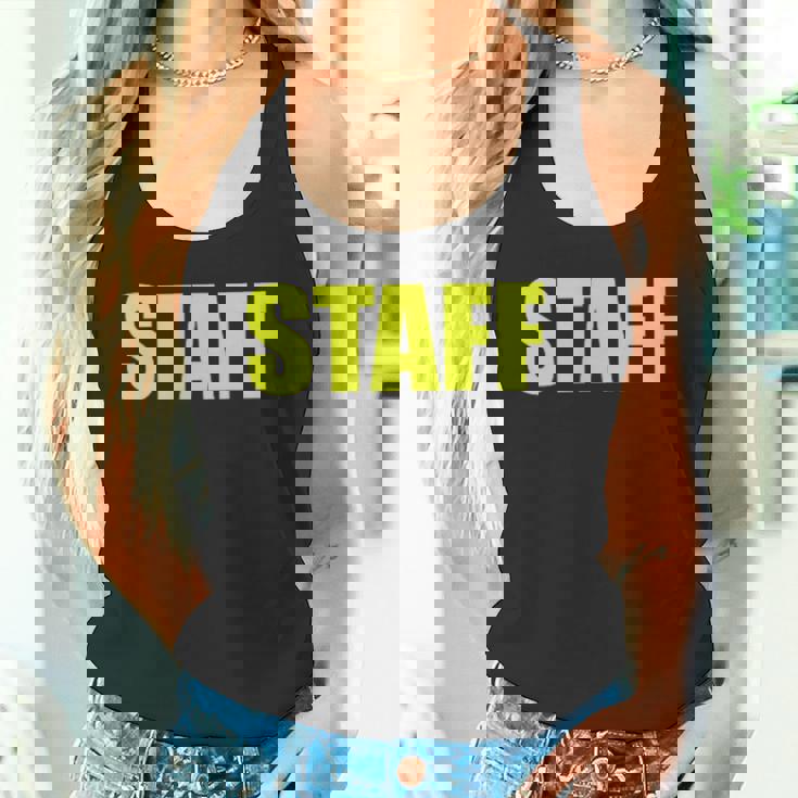 スタッフ社員 イベントスタッフ表裏 黄文字 タンクトップ