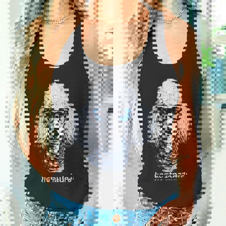 スタンダードプードル愛好家、I Havetandards、面白いプードルデザイン。 タンクトップ