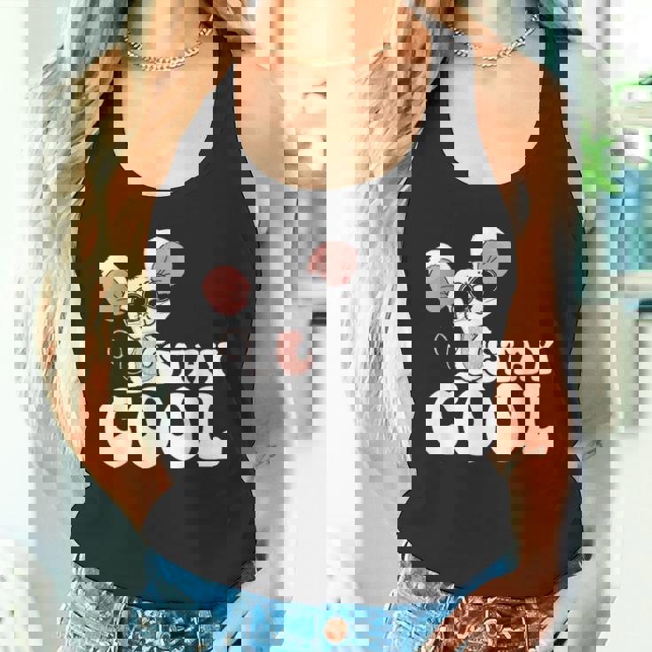 ステイ クール オーサム マウス ウェアリング サングラス 動物 ネズミ タンクトップ