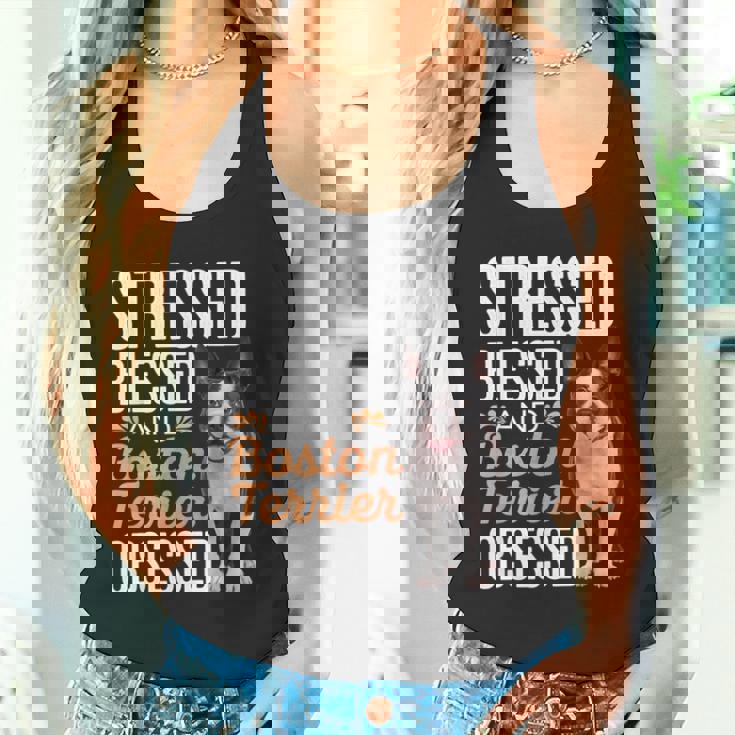 ストレスド・ブレスド・オブセスド・ボストン・テリア タンクトップ