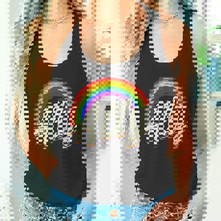 ストレートの味方、レインボーカラー、Lgbtプライド タンクトップ