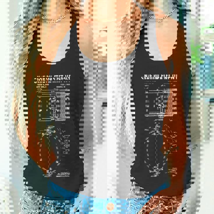 スネアドラム特許プリント 1939年 ビンテージ特許ミュージックアート タンクトップ