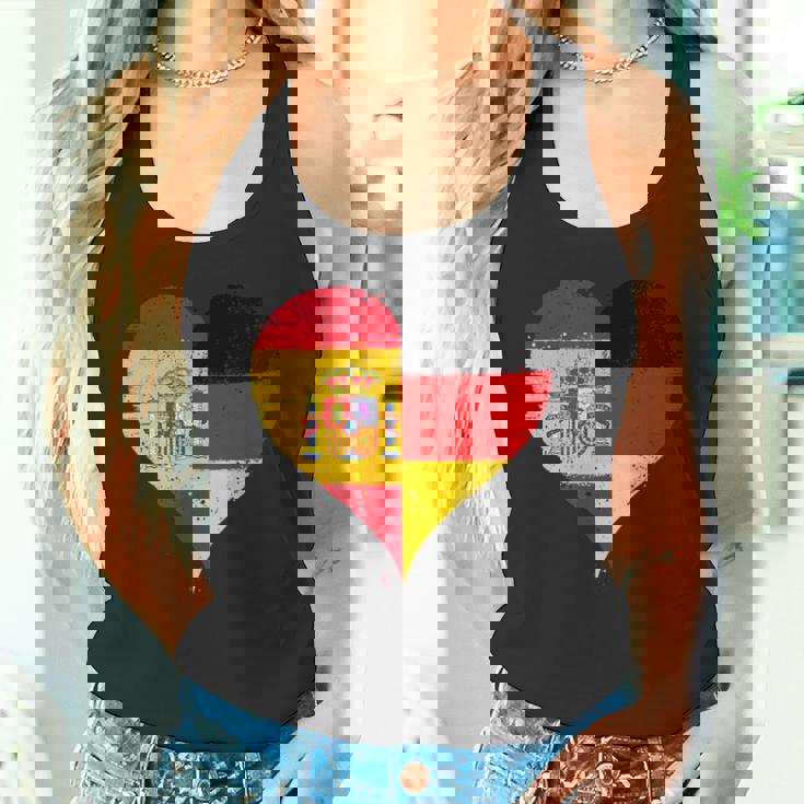 スペインとドイツのハーフaのかっこいい国旗 スペイン ドイツの国旗 Pain German Flag タンクトップ