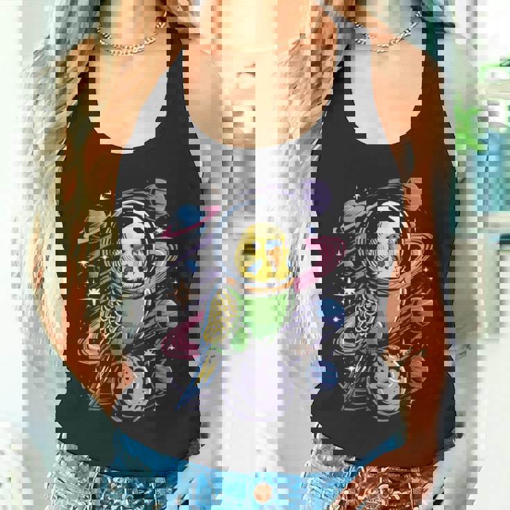 スペースセキセイインコ 宇宙飛行士セキセイインコ タンクトップ