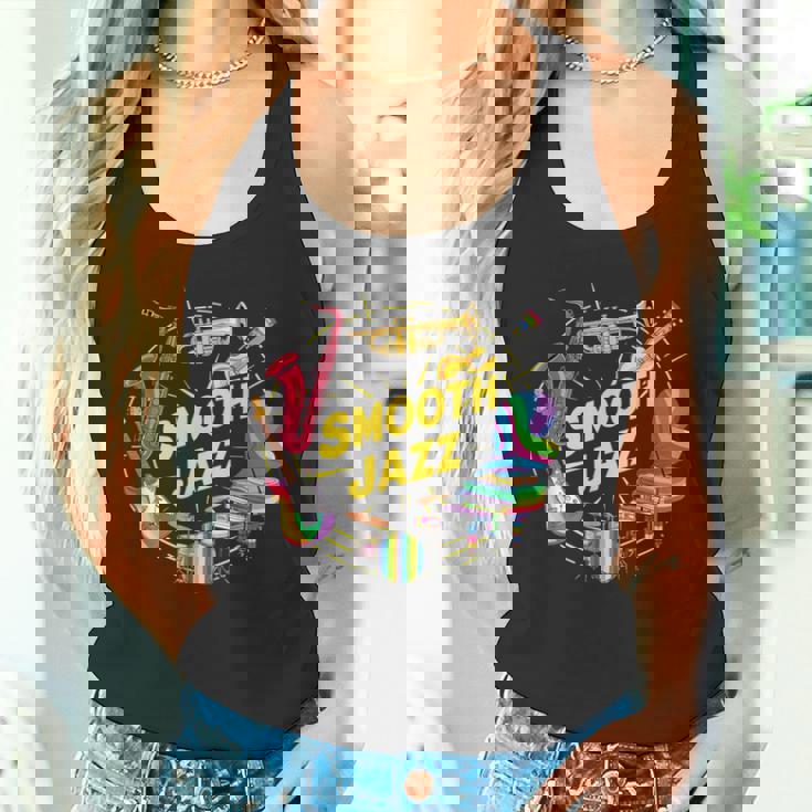 スムースジャズ カラフル 楽器 アート タンクトップ