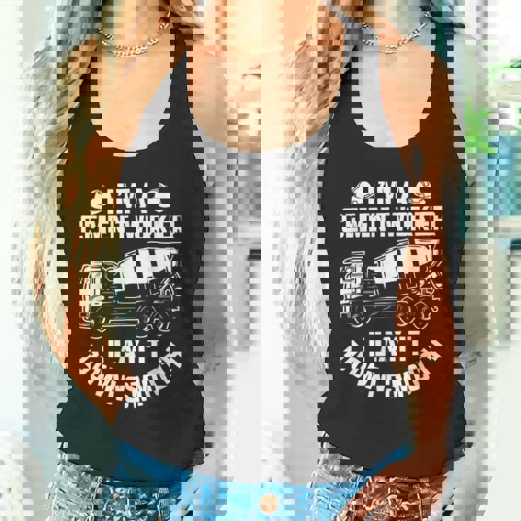 スムーズに敷設する 面白いコンクリート作業員 タンクトップ